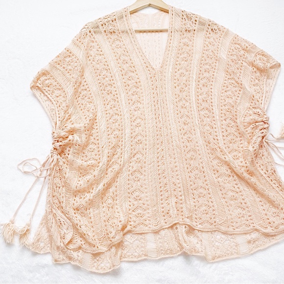 OS Light Pink Crochet Beach Tunic - Picture 2 of 6